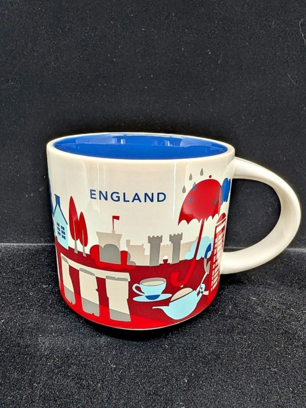 Starbucks England You Are Here Ceramic Mug White w/Blue Interior 2025